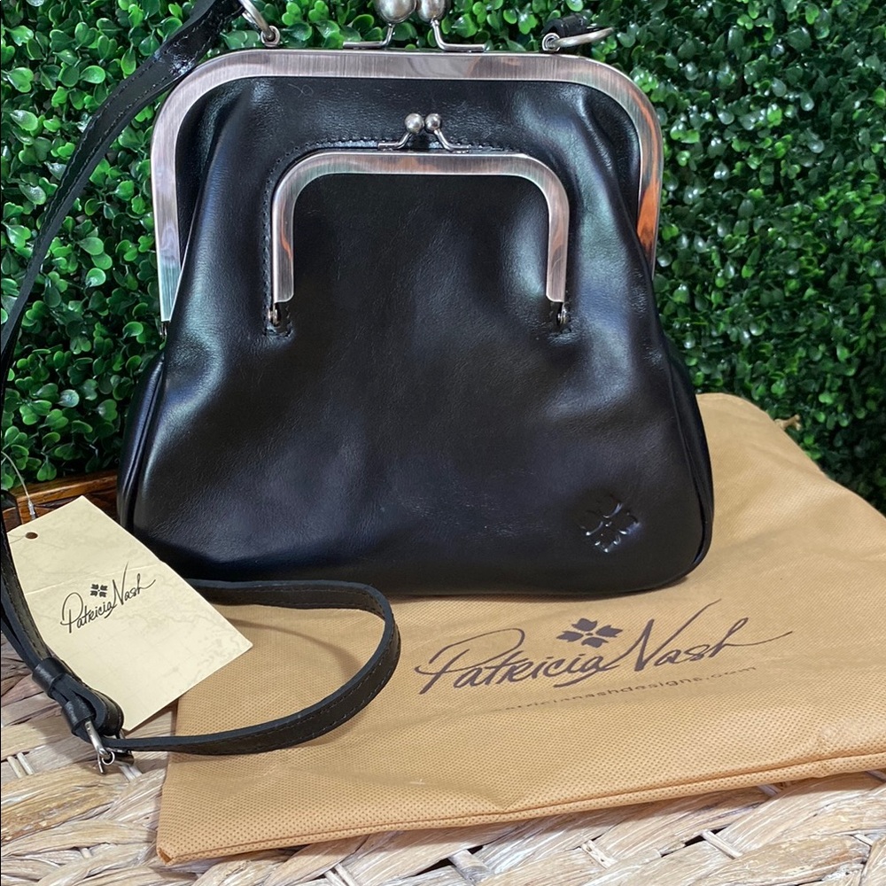 Patricia Nash Black Crossbody Bag with Vintage Charm